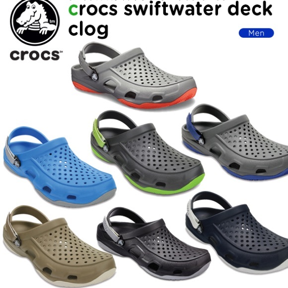 crocs men's swiftwater deck clog